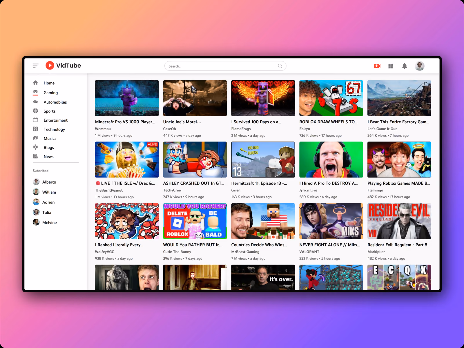 Preview of ViteTube